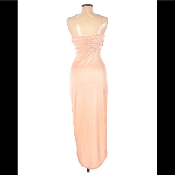 Revolve H:ours Felisa MIDI Dress Nude Lipgloss Small - Picture 4 of 15